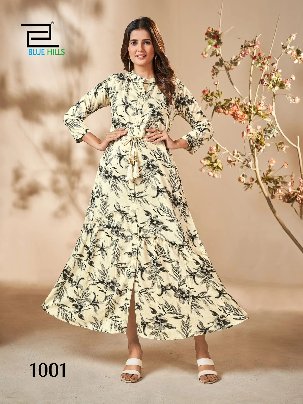 Blue Hills Sajni Rayon Wholesale Fancy Long Kurtis Catalog — Wholesale Kurtis, Blue Hills wholesale from Surat — view 2